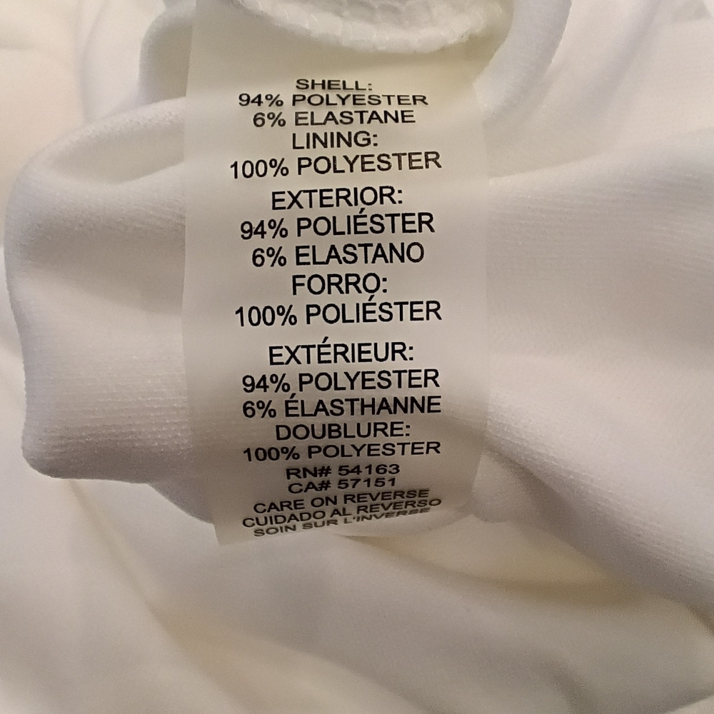 Tommy Hilfiger White Ladies dress With Ruffled Detail On Sleeve edges- Size 12 - Picture 5 of 11